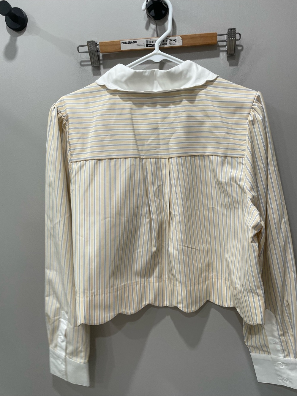 Mable Scallop-Collar Striped Button-Down Shirt in Yellow - Picture 4 of 7